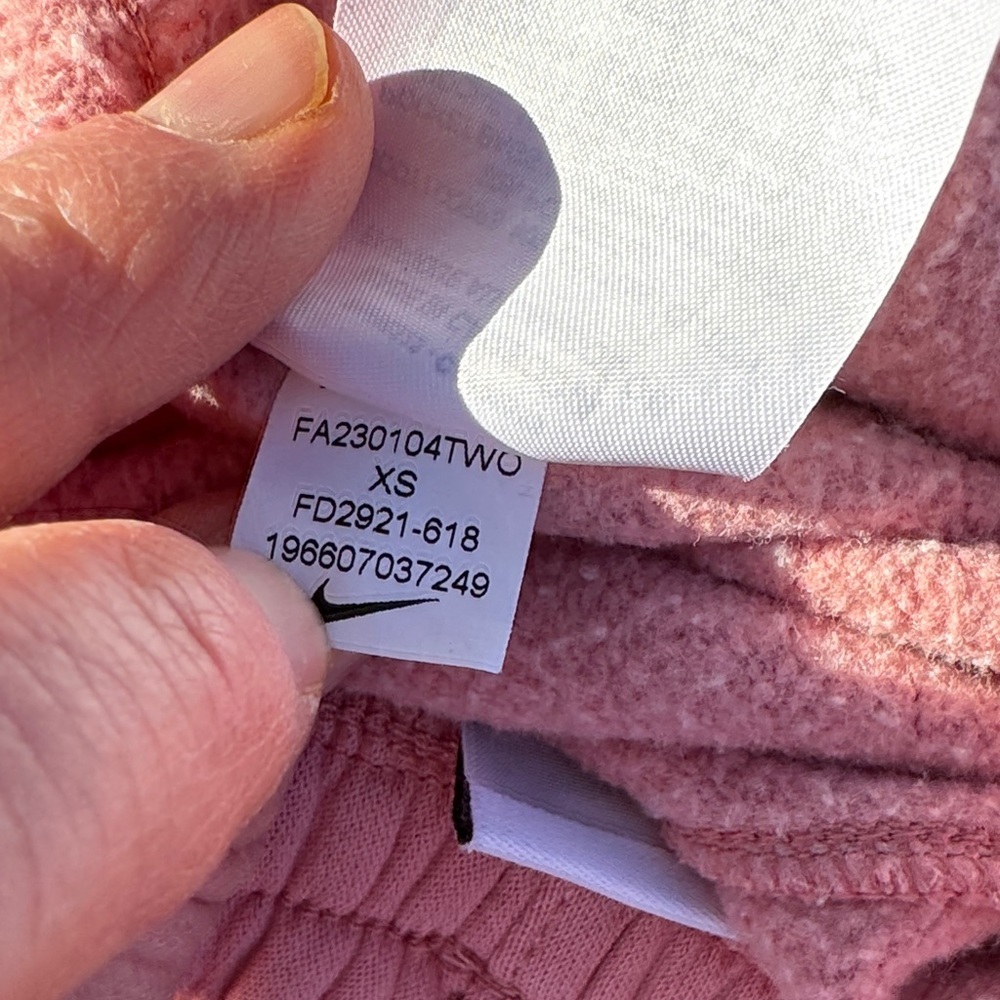 Nike Girls Mauve Pink Fleece Joggers with Swoosh Logo size XS - Picture 6 of 6